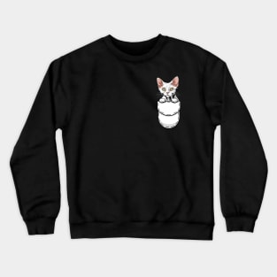 Funny Devon Rex Pocket Cat Crewneck Sweatshirt